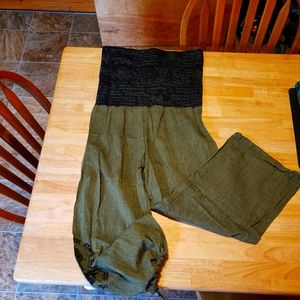 High waisted light flowing, lounging/yoga pants.